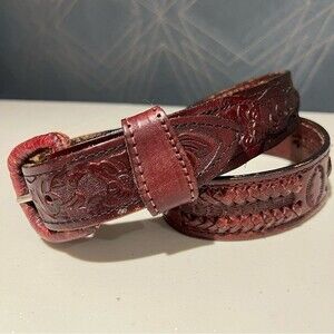 Mexican tooled leather belt